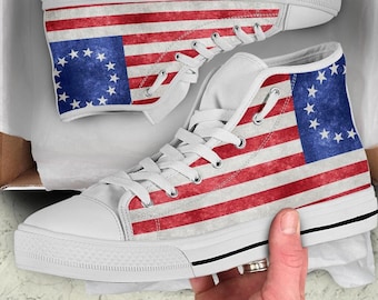 KJGDFS America Flag Painted Skull Flat Shoes Fashion Slip-on for Man