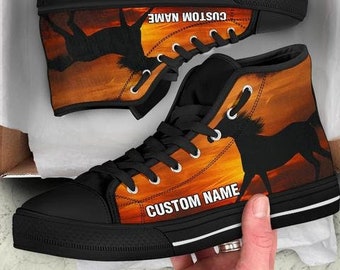 Handmade Reverse Horse Hightop Sneakers