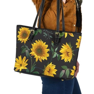 GVSAVY 1 Black Handbag and 1 Sunflower Keychain, Women's Vintage Mini Shoulder Bag, Handbag, Fashion Women's Bag, Simple Women's Bag