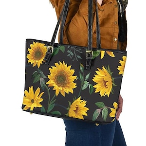 Cow Bandana Sunflower Leather Women Handbags –