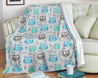 Owl Fleece Blanket Etsy
