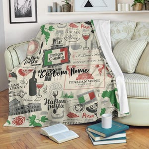 Custom Name Italy Fleece Blanket: Italian Heritage Throw