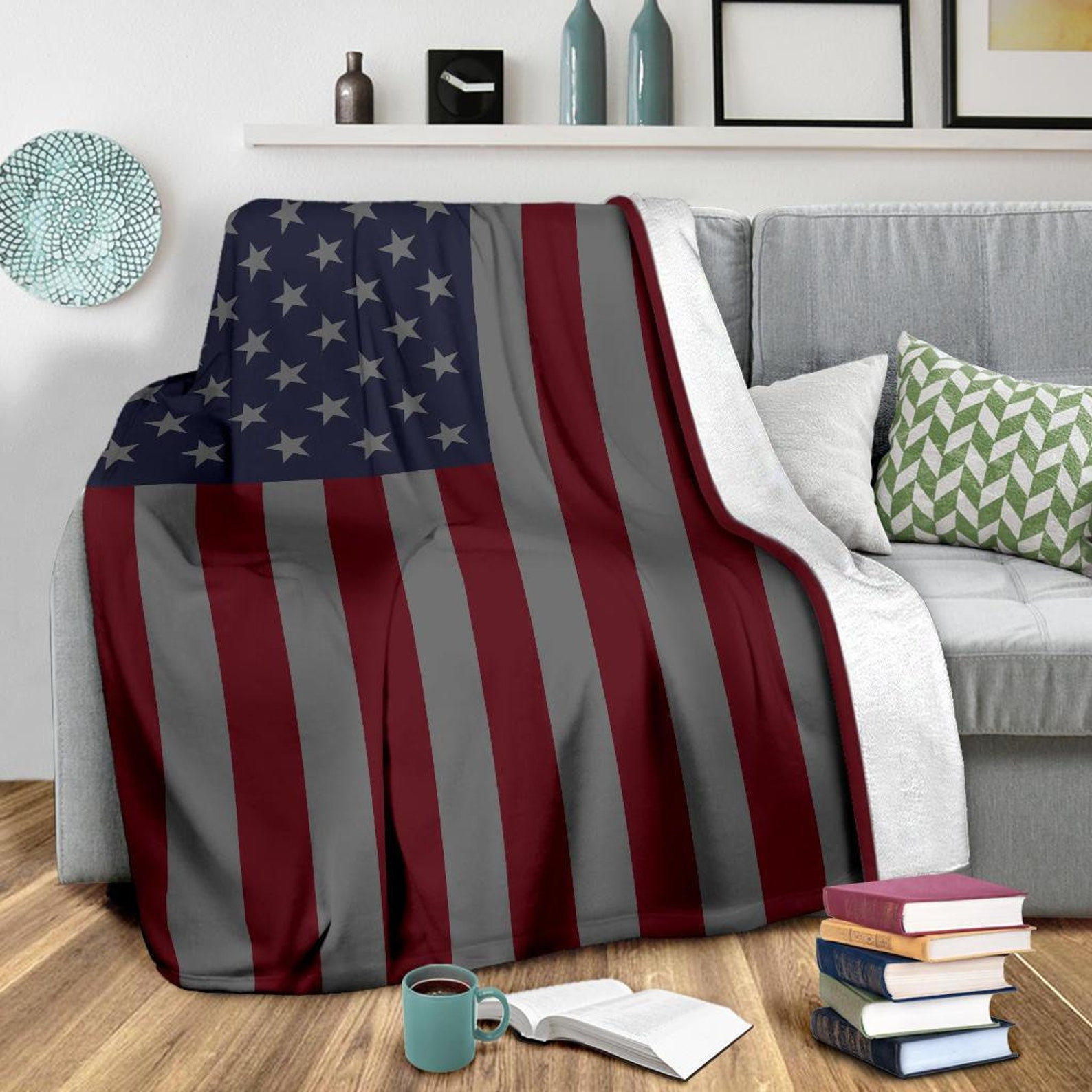 American Flag Blanket / USA Flag Fleece Blanket / Proud - Etsy