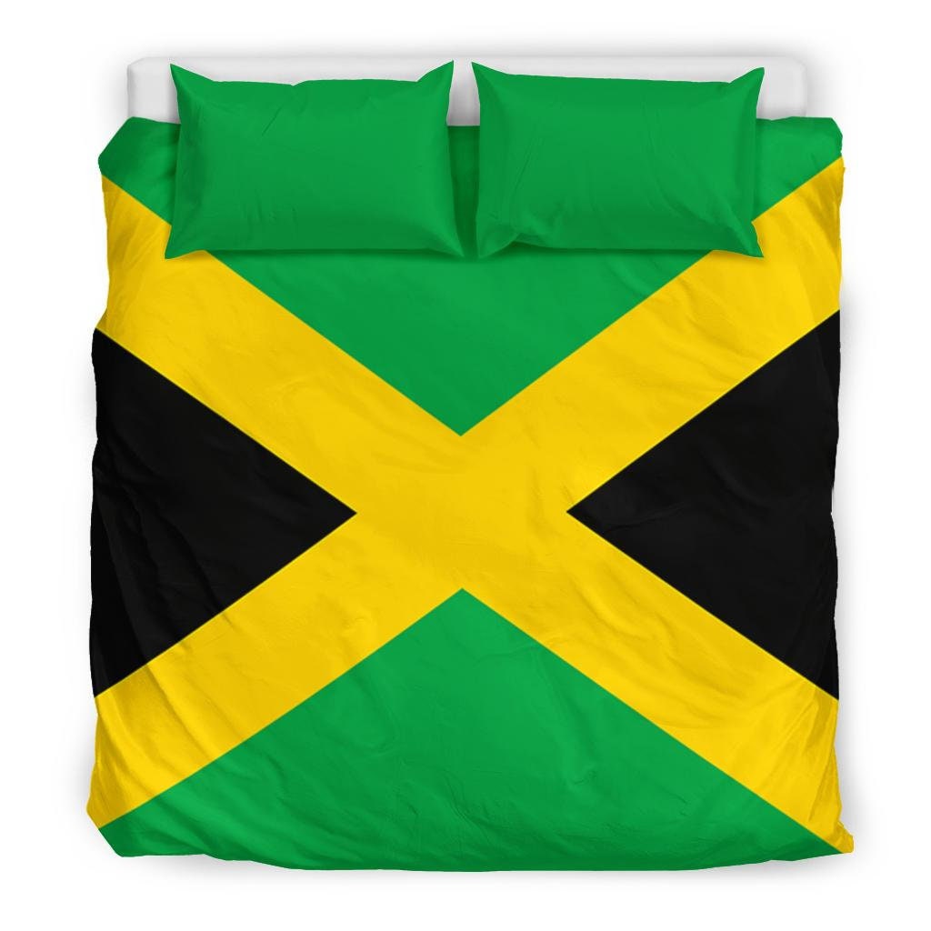Jamaica Flag Duvet Cover and Pillow Covers Jamaica Bedding Etsy
