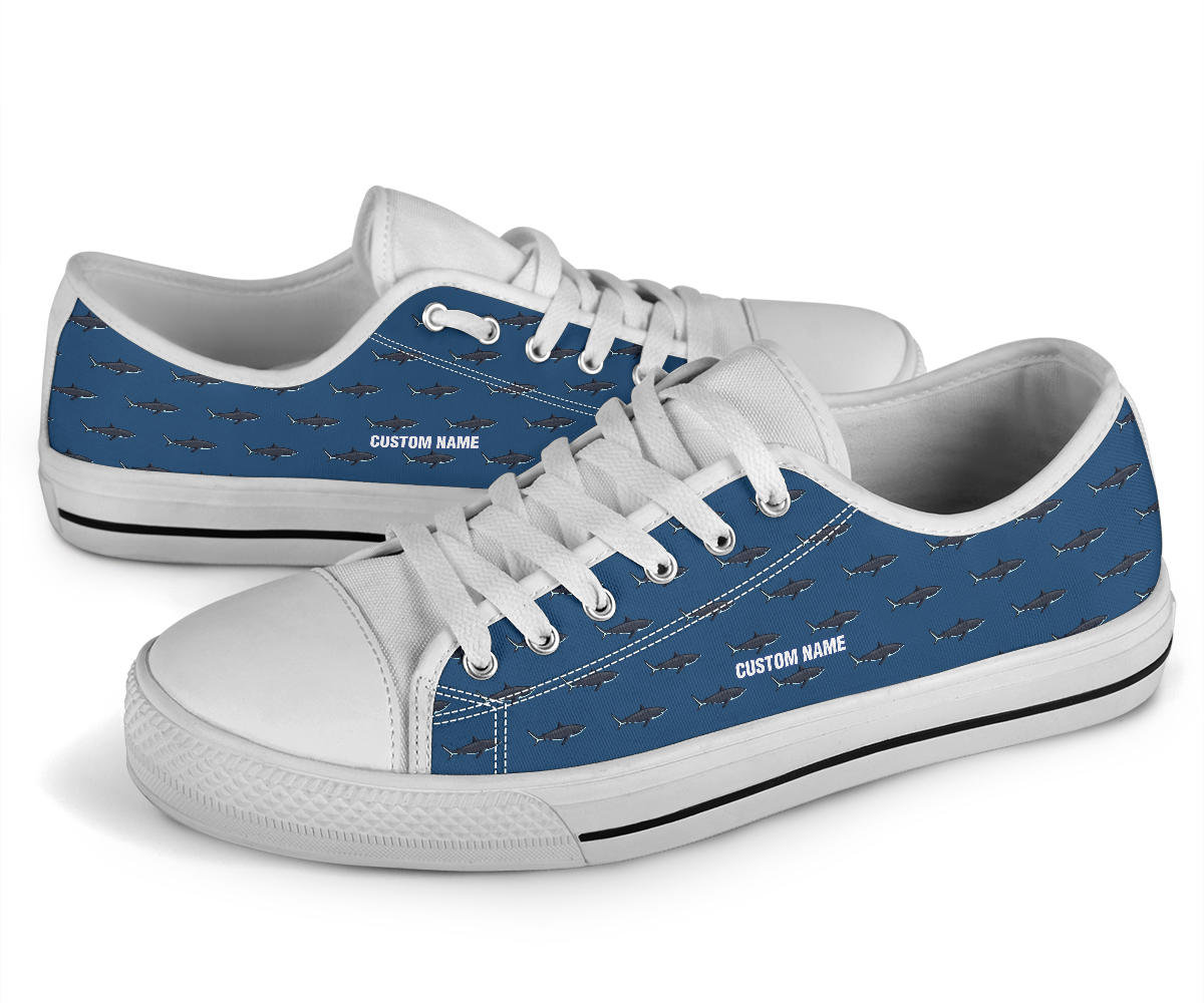 スニーカー Shark Sole Custom Canvas Low (2color) Shark Custom Name Sneakers / Shark Low Top Shoes / Shark Low