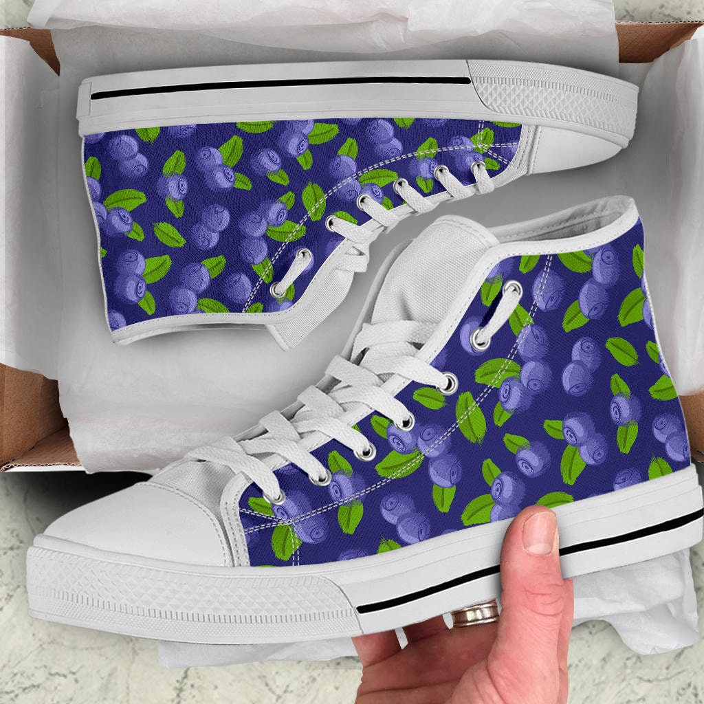 Blueberry High Top Sneakers / Blueberry Custom Print