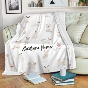 Deken met aangepaste naam chihuahua / chihuahua deken gooien / chihuahua fleece deken / chihuahua sherpa deken / deken volwassen kind chihuahua