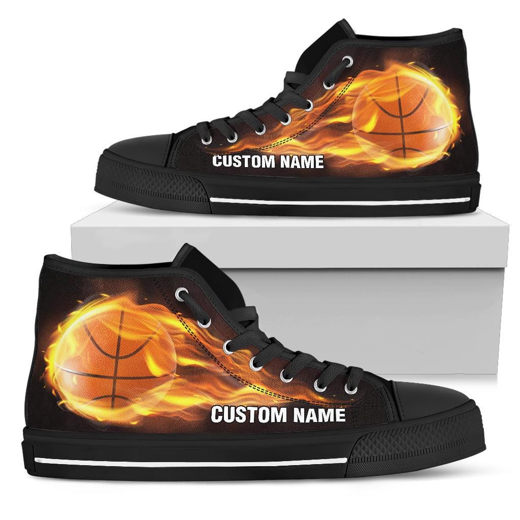 Basketball Custom Name High Top Sneakers Basketball Custom Print Trainers Shoes Basketball High Top Shoes Basketball Gift Etsy UK