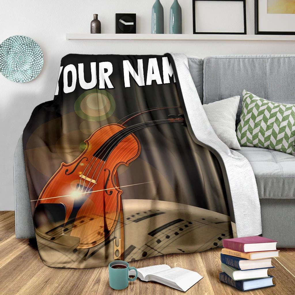 Violin Custom Name Blanket / Fiddle Blanket / Violin Throw Etsy