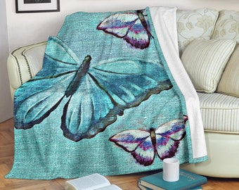 Butterfly Blanket / Butterfly Throw Blanket / Butterfly Fleece Blanket / Butterfly Adult Blanket / Butterfly Kid Blanket