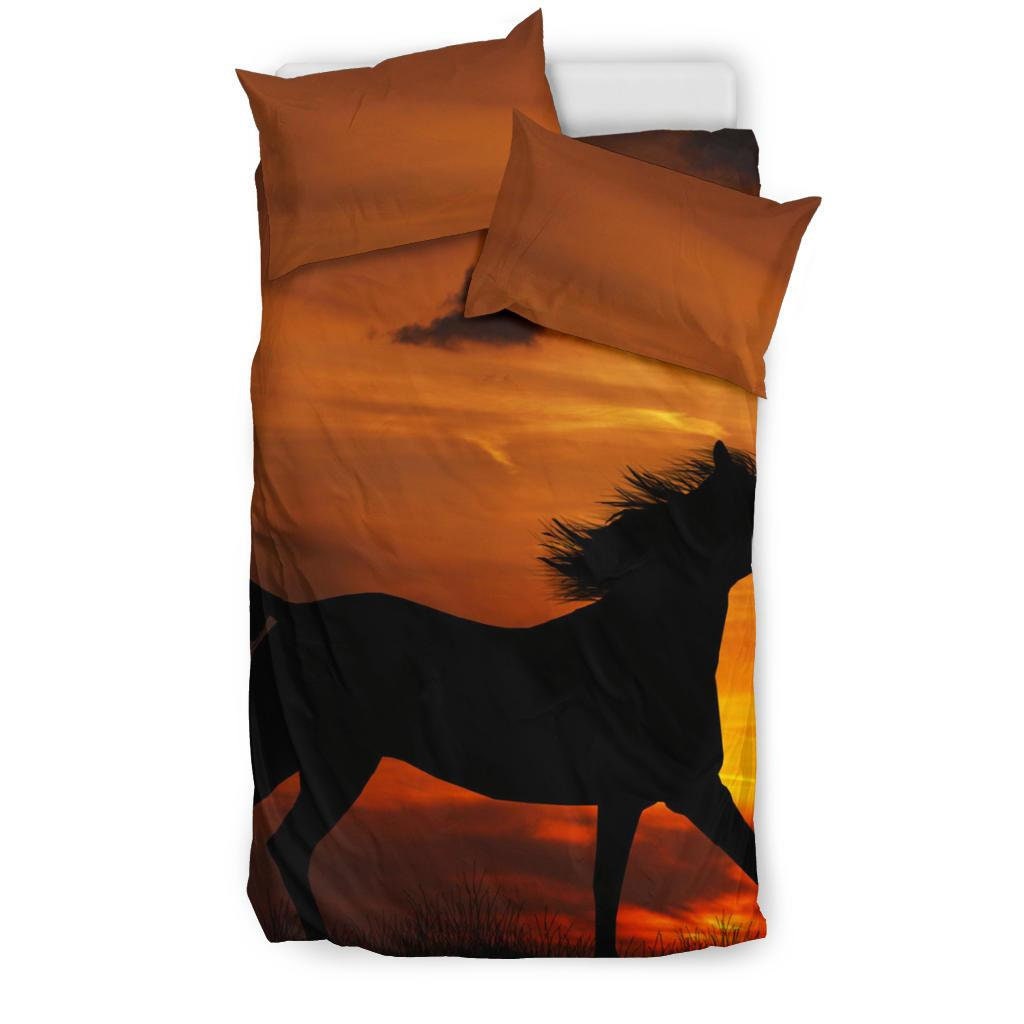 Horse Duvet Cover and Pillow Covers Horse Bedding Set Etsy