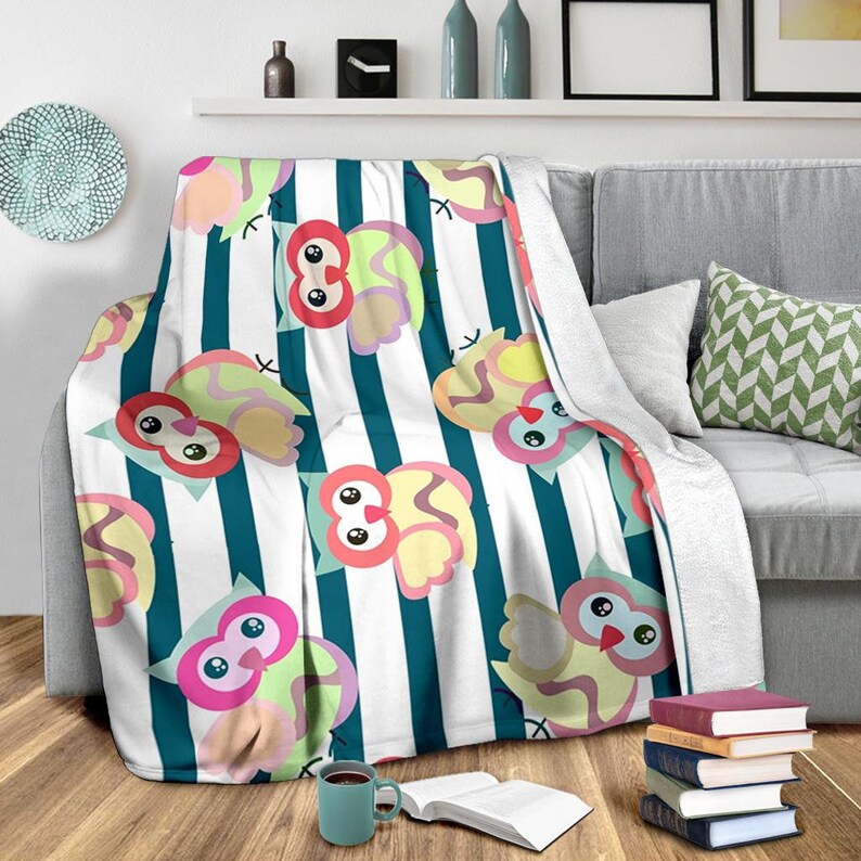 Owl Blanket / Owl Kids Blanket / Owl Fleece Blanket / Owl Etsy