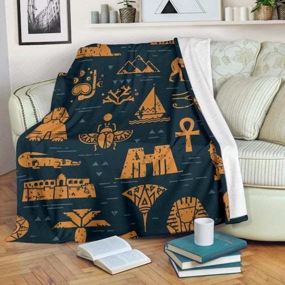 Egypt Blanket Egyptian Pattern Throw Blanket Egypt Fleece
