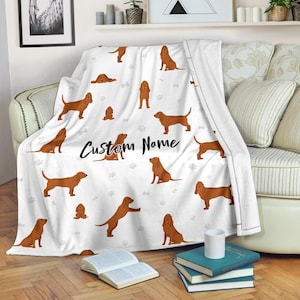 Bloodhound Custom Name Blanket / Bloodhound Throw Blanket / Bloodhound Fleece Blanket / Bloodhound Sherpa Blanket / Adult Kid Blanket / Gift