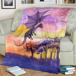Dragon Blanket / Dragon Blanket / Dragon Fleece / Dragon gift / Dragon Adult Blanket / Dragon Kid Blanket image 3