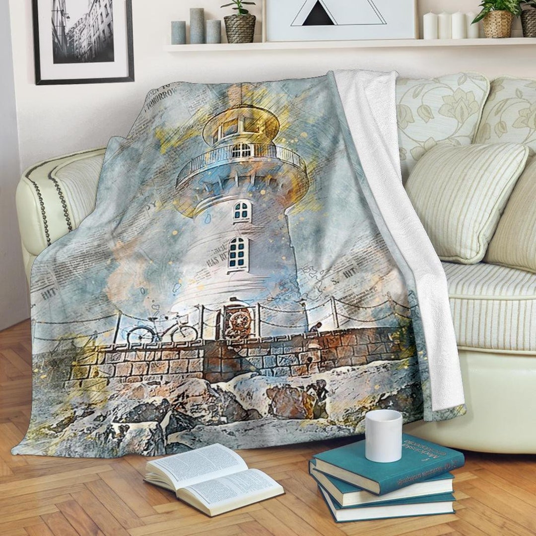 Lighthouse Tower Bridge Blanket / Lighthouse Throw Blanket / Etsy