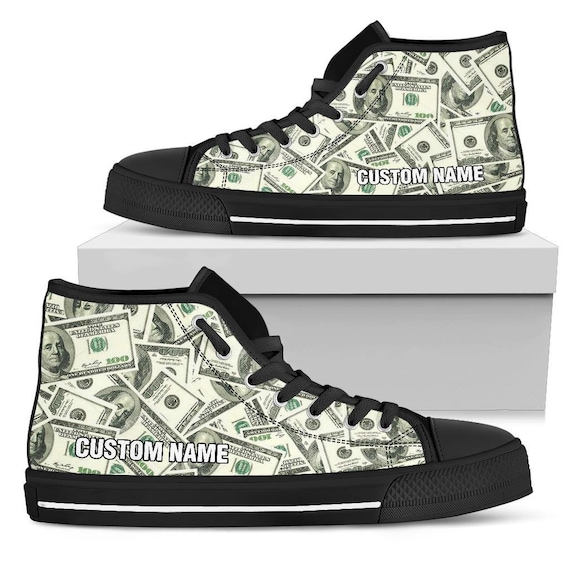 Dollar Custom Name High Top Shoes / Money Custom Print Shoes / - Etsy