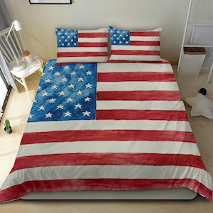USA Flag Duvet Cover Set: American Pride Bedding