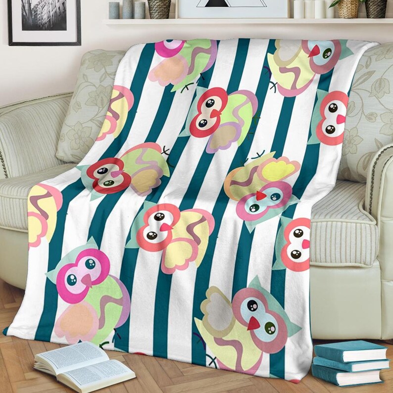 Owl Blanket / Owl Kids Blanket / Owl Fleece Blanket / Owl Etsy