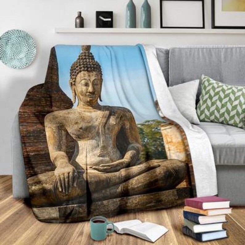 Buddha Blanket / Buddha Throw Blanket / Buddha Fleece Blanket Etsy