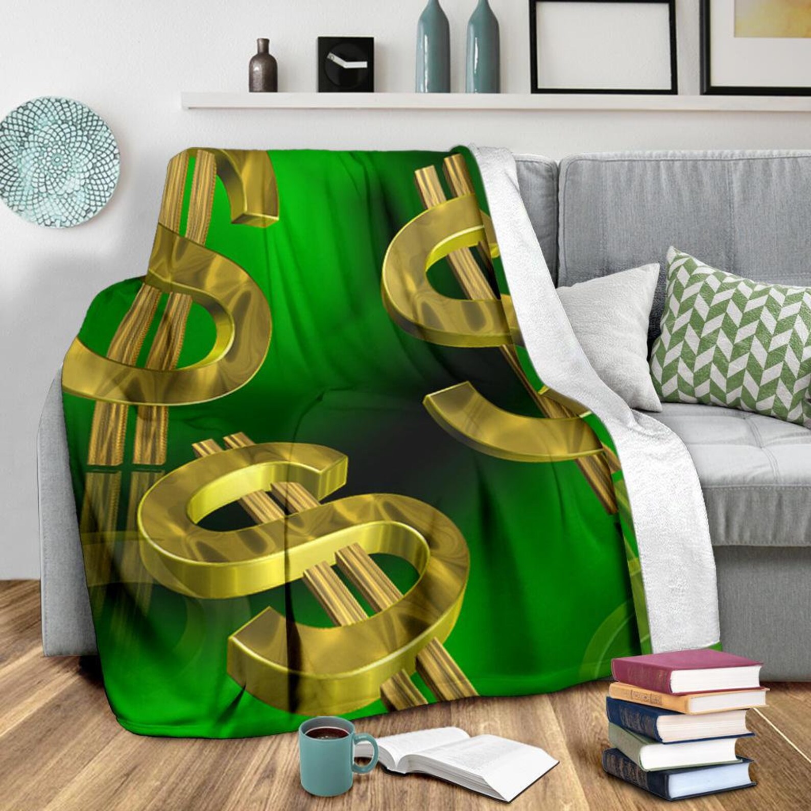 Dollar Blanket / Dollar Throw Blanket / Money Fleece Blanket / Etsy