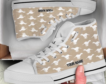 Buy Hound Dog High Top Sneakers: Custom Name Print, Dog Owner Gift