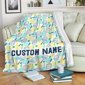 Tennis Custom Name Blanket / Tennis Throw Blanket / Tennis Fleece Blanket / Tennis Cozy Blanket / Tennis Adult Blanket / Tennis Kid Blanket