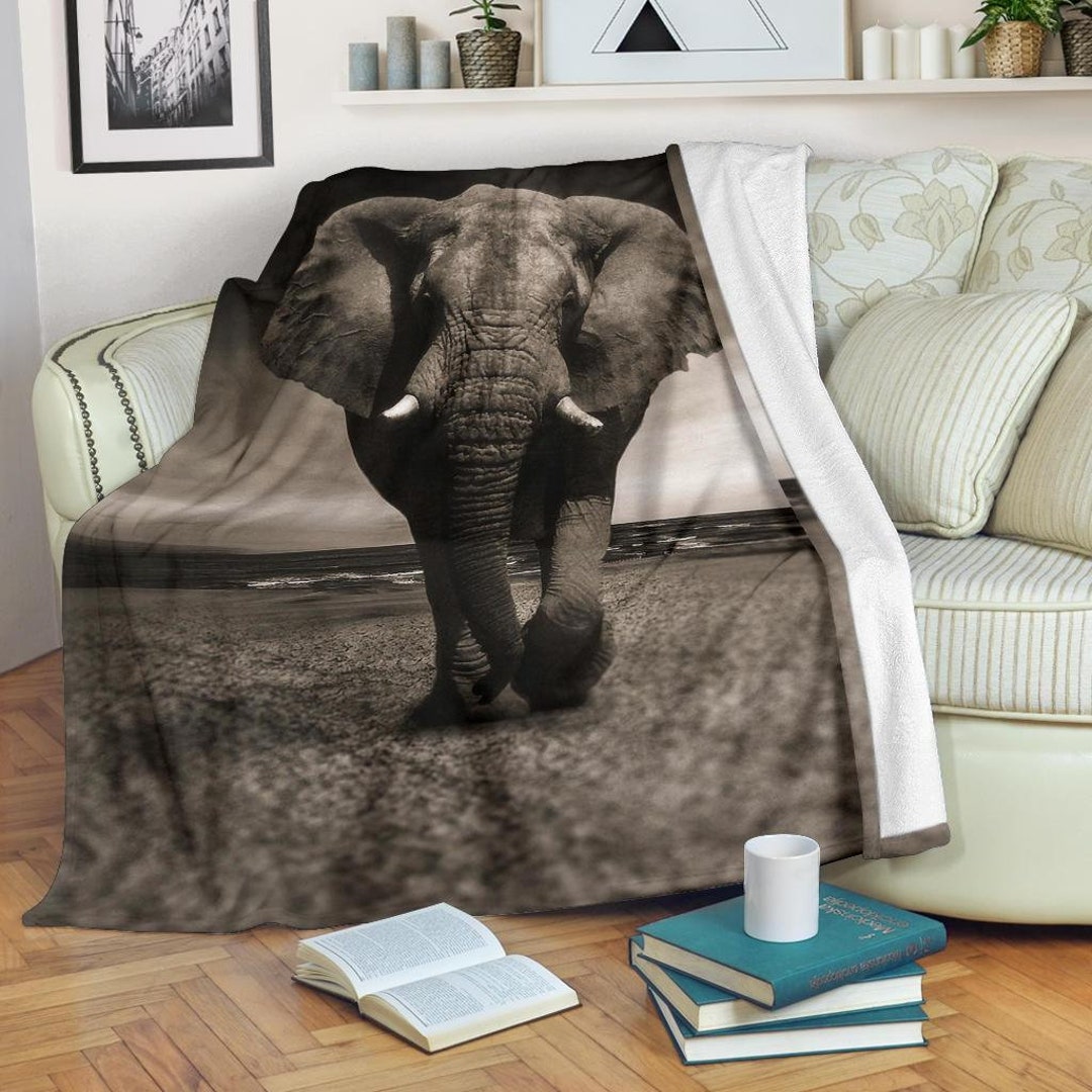 Elephant Blanket / Elephant Throw Blanket / Elephant Fleece Blanket