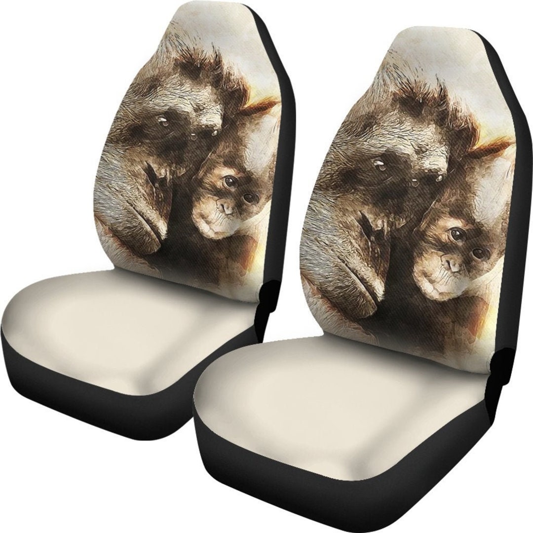 Monkey Car Seat Covers set of 2 / 2 Front Car Seat Covers / Car Seat