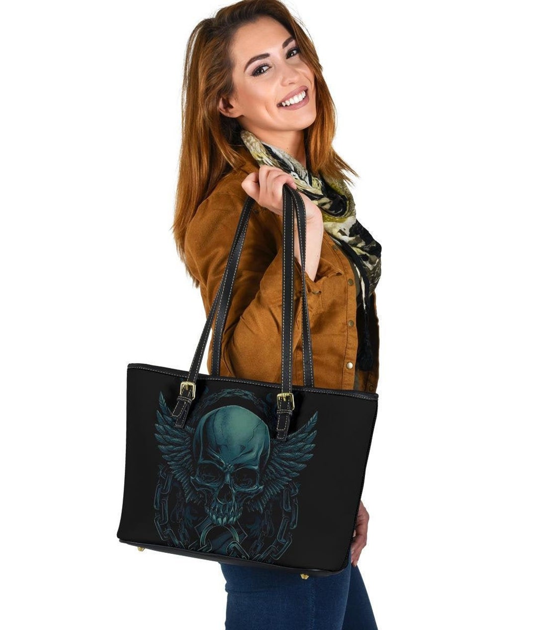 Icy Skull Handbag Leather Tote Bag Double-sided Print for Her - Etsy