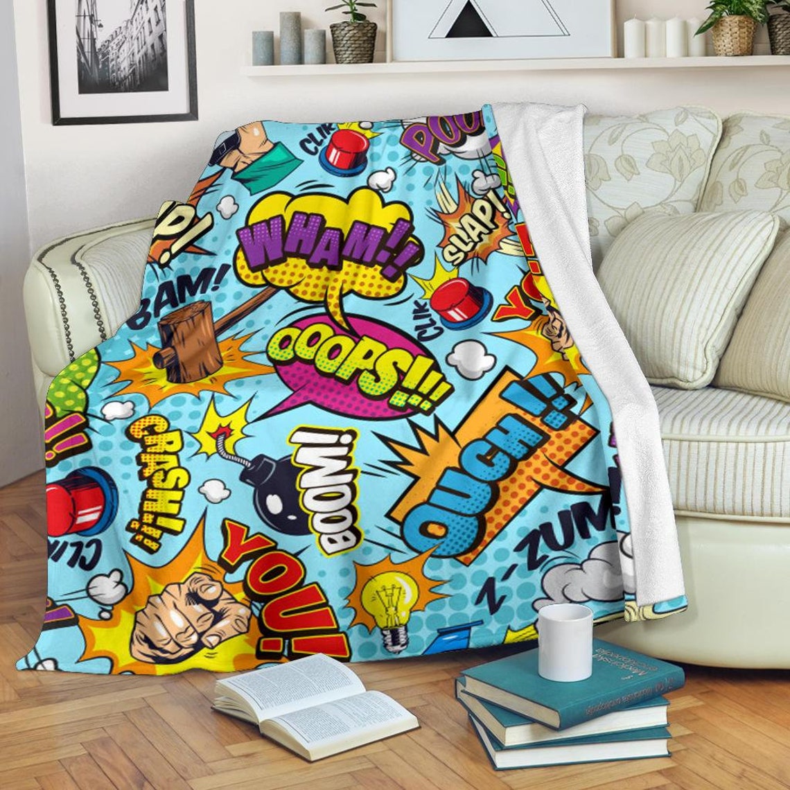 Comic Pattern Blanket / Comic Throw Blanket / Comic Fleece Etsy