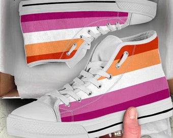 Lesbian High Top Sneakers /Lesbian High Top Shoes / Lesbian Custom Print Shoes /  Lesbian Gift