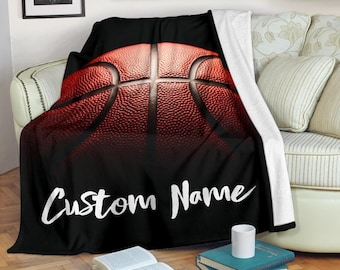 Basketball Custom Name Blanket / Basketball Throw Blanket / Basketball Fleece Blanket / Basketball Adult Blanket / Basketball Kid Blanket