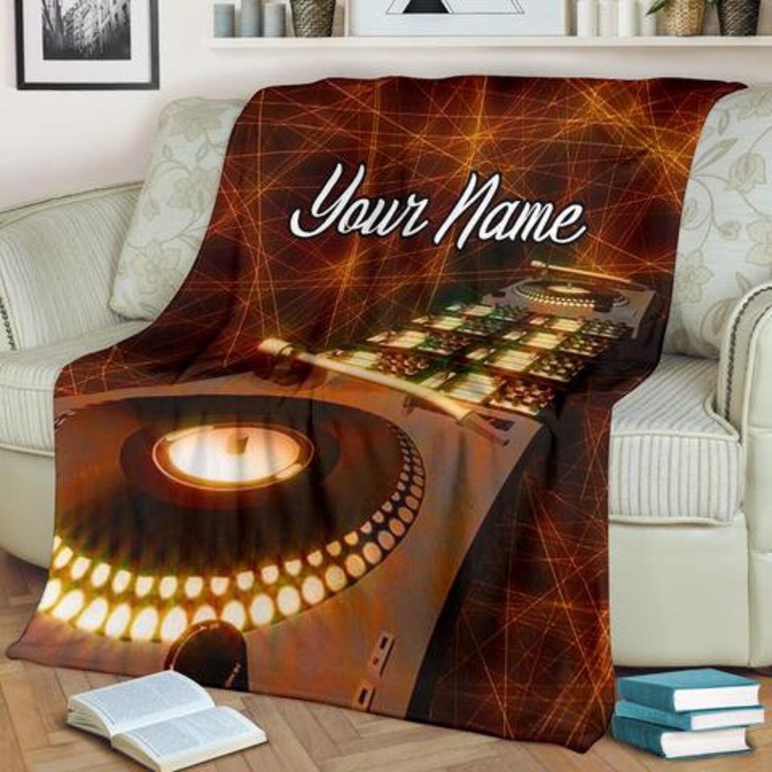 DJ Custom Name Blanket / DJ Music Throw Blanket / DJ Music Etsy