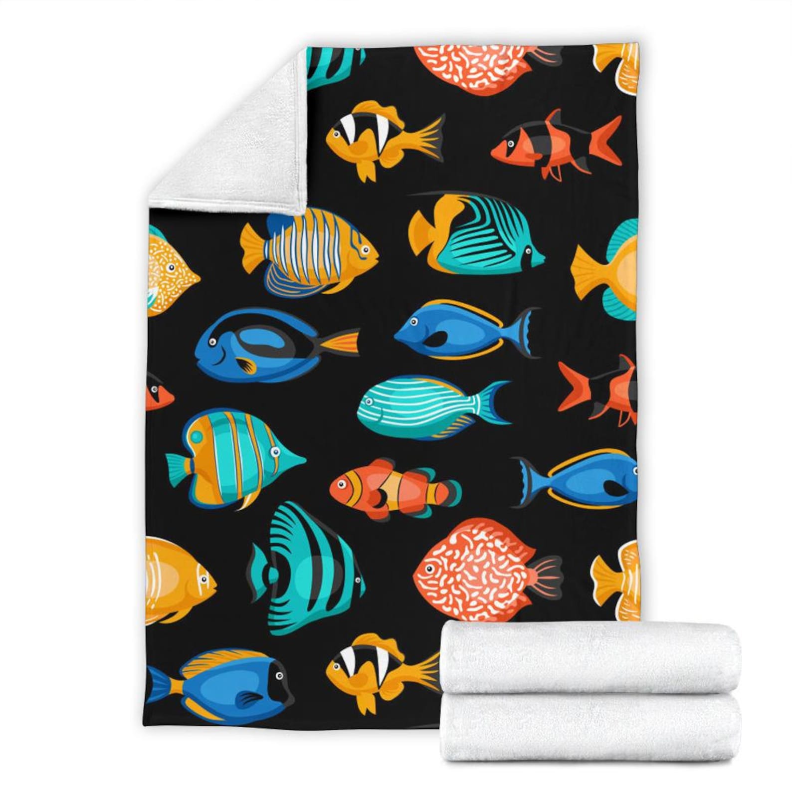 Fish Blanket / Fish Throw Blanket / Fish Fleece Blanket / Fish Etsy