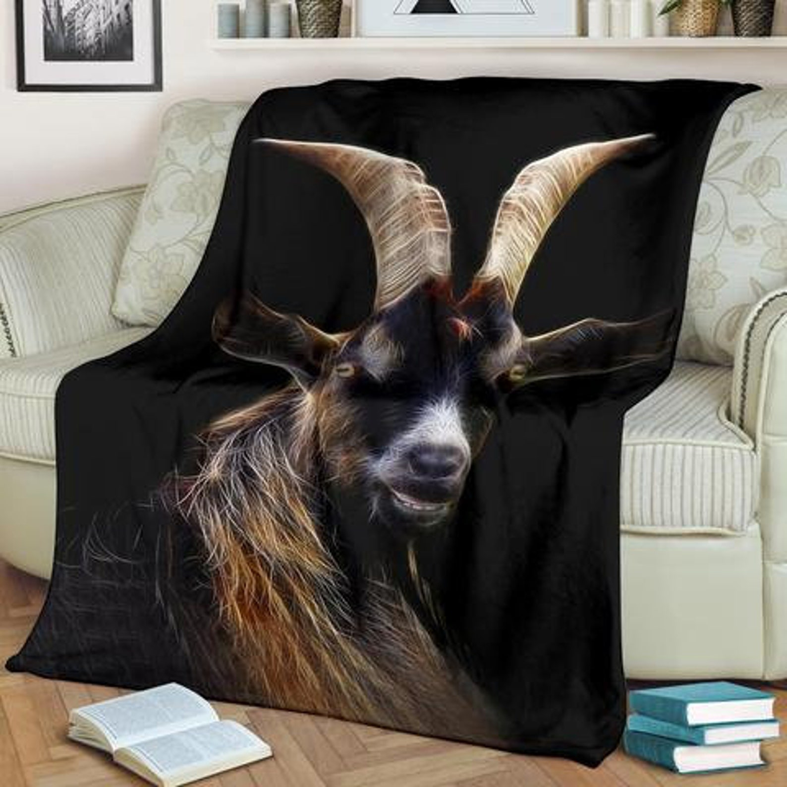 Goat Blanket / Goat Throw Blanket / Goat Fleece Blanket / Goat Etsy