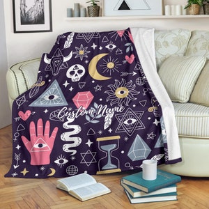 Custom Name Esoteric Blanket: Fleece Cozy Throw