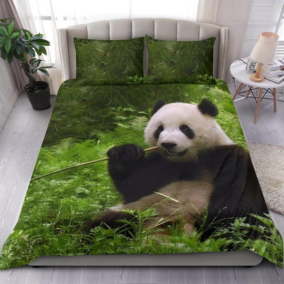 Panda Duvet Cover and Pillow Covers Panda Bedding Set Panda Bed