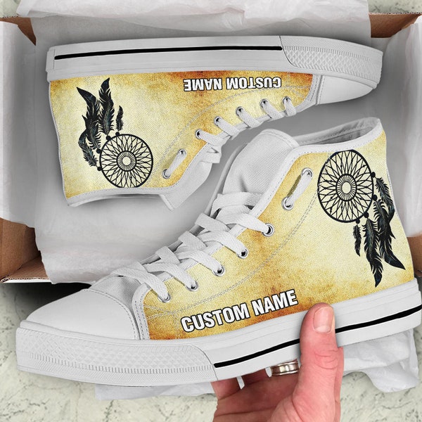 Dream Catcher Custom Name High Top Shoes / Dreamcatcher Custom Print Shoes / Dream Catcher Custom Name High Top Sneakers /Dream Catcher Gift