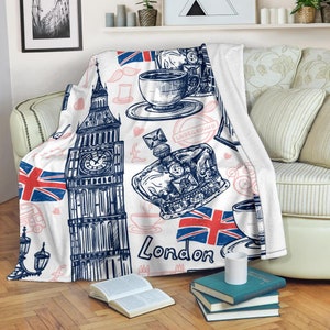 London Fleece Throw Blanket: Suede Polyester, Ultra-Soft Microfleece