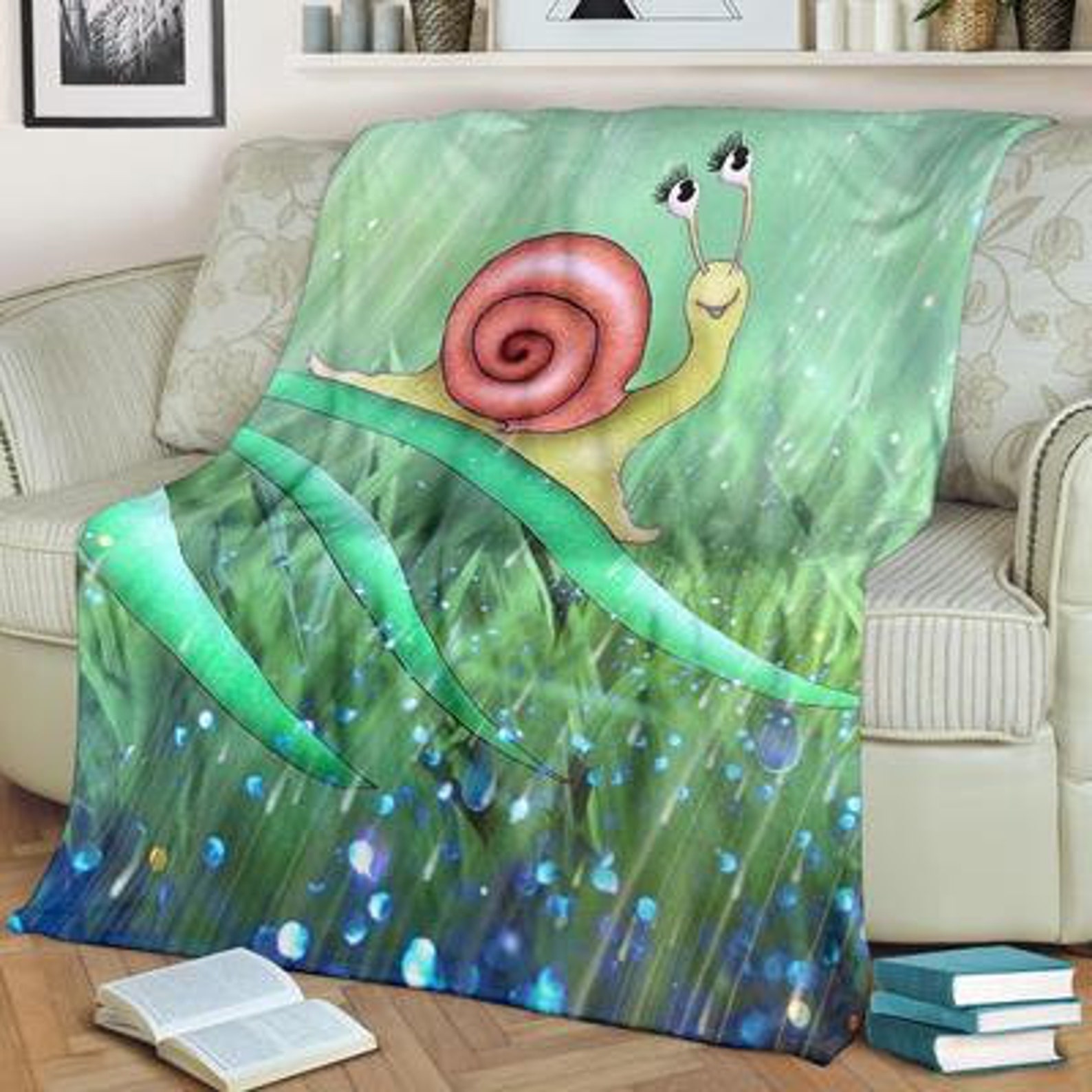 Snail Blanket / Snail Throw Blanket / Snail Fleece Blanket / Etsy