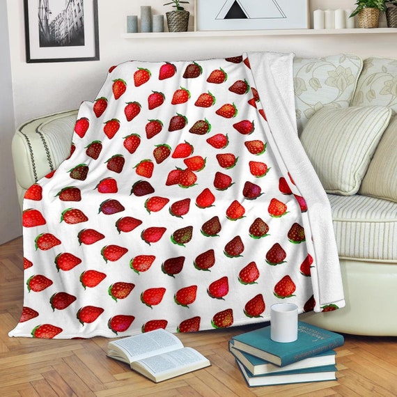 Strawberry fleece blanket sale