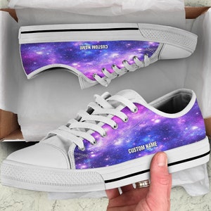 Custom Galaxy Print Low Top Sneakers