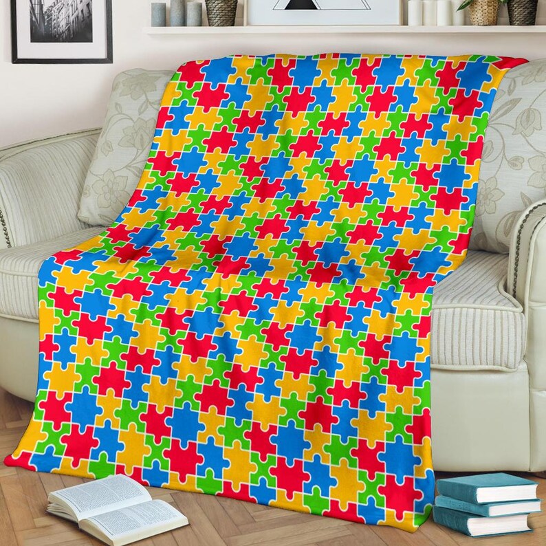 Autism Blanket / Autism Throw Blanket / Autism Fleece Blanket Etsy