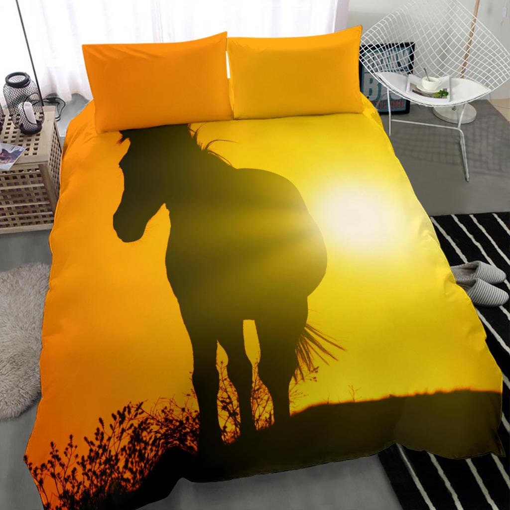 Horse Duvet Cover and Pillow Covers Horse Bedding Set Etsy UK