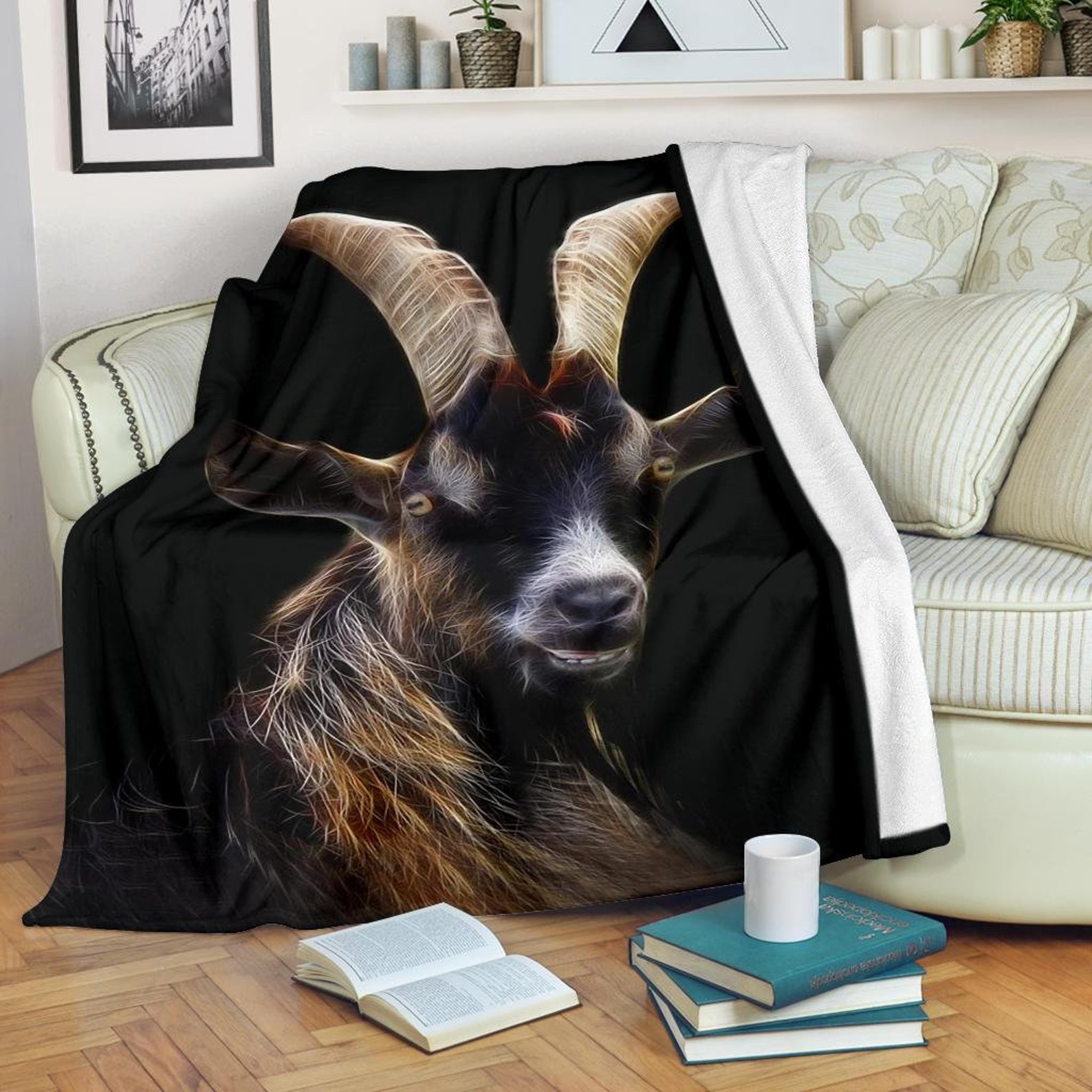 Goat Blanket / Goat Throw Blanket / Goat Fleece Blanket / Goat Etsy