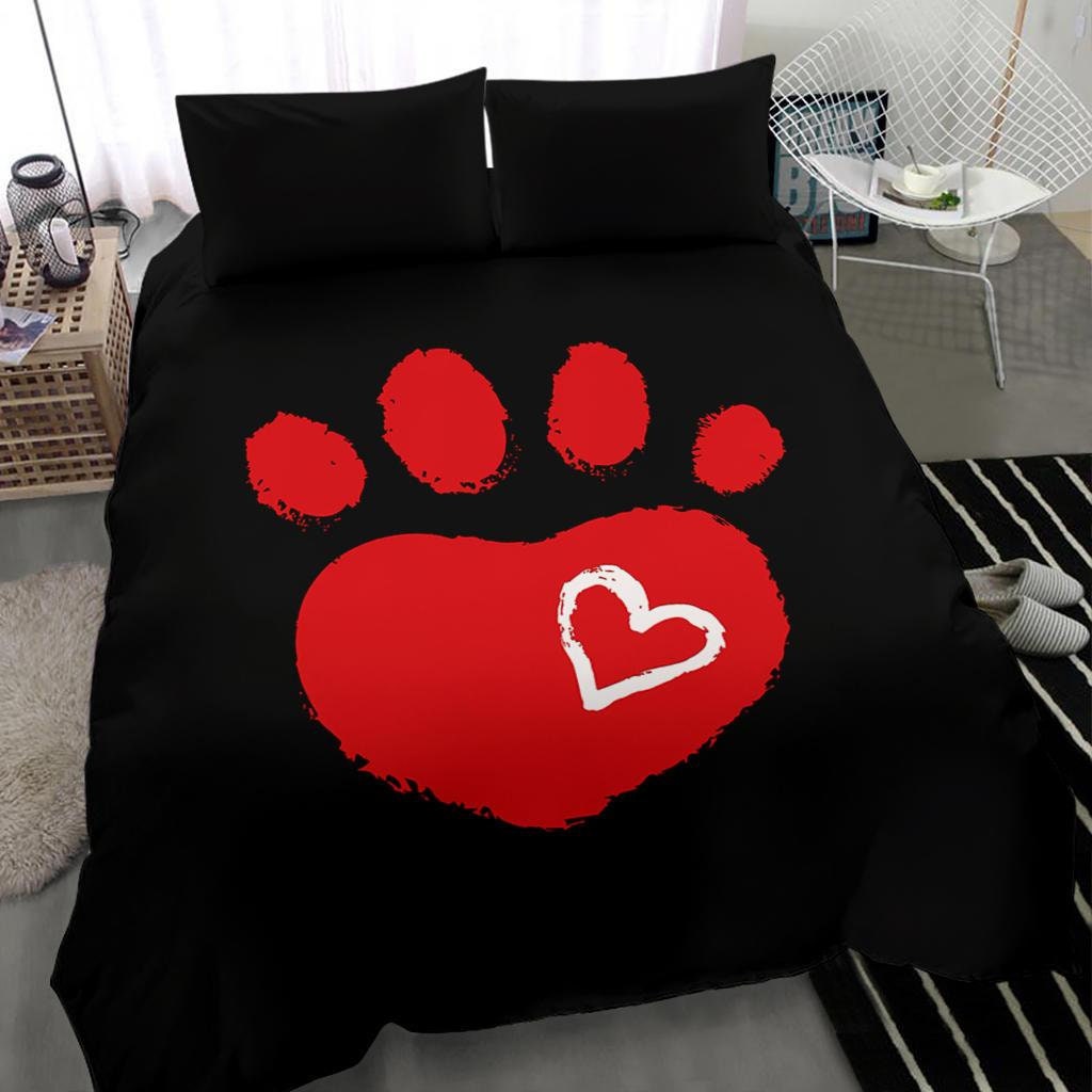 Paw Print Duvet Cover and Pillow Covers Paw Print Bedding Etsy UK