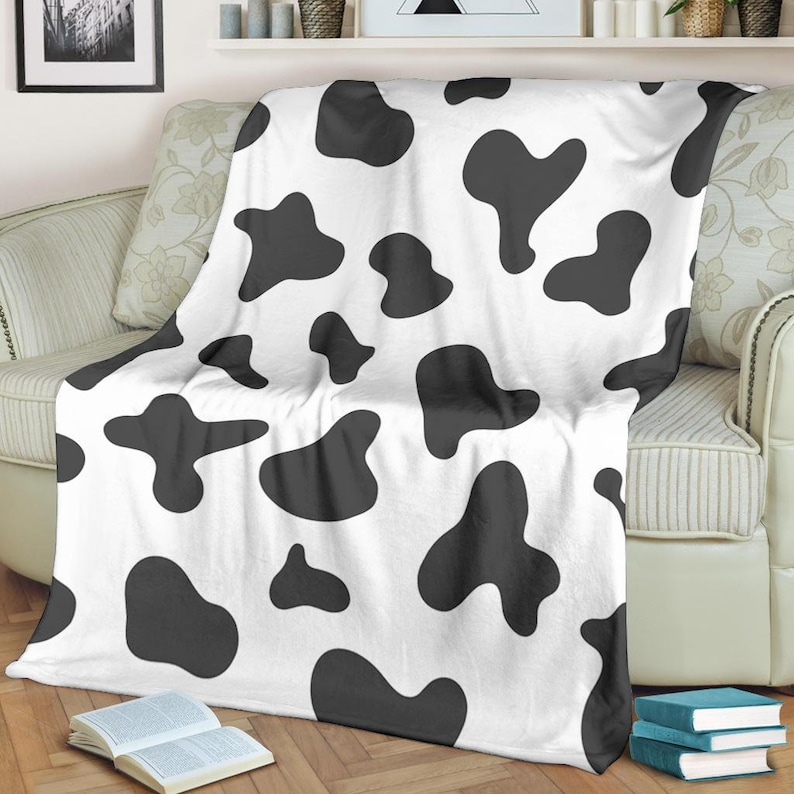 Cow Blanket / Cow print Blanket / Cow pattern Blanket / Fleece Etsy