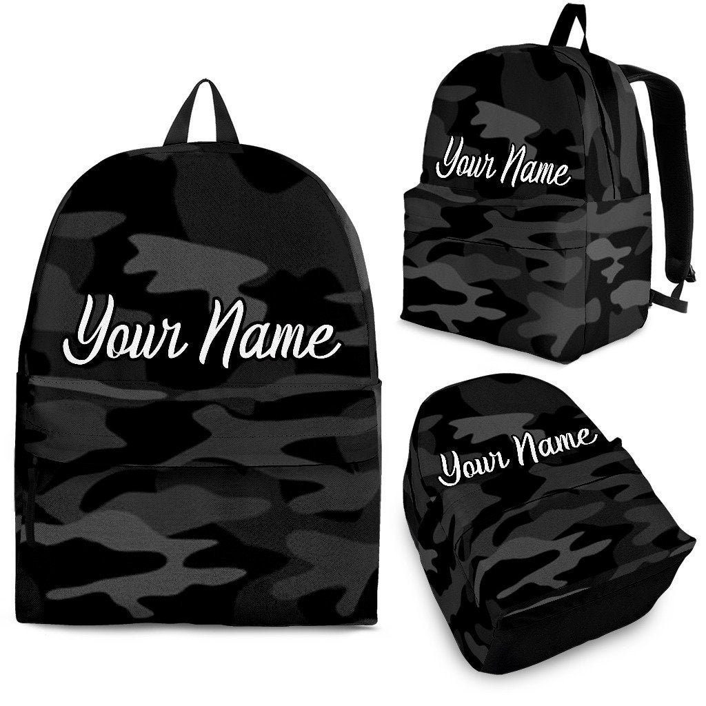 Black Camo Custom Name Backpack for Kids and Adults / Laptop Etsy UK