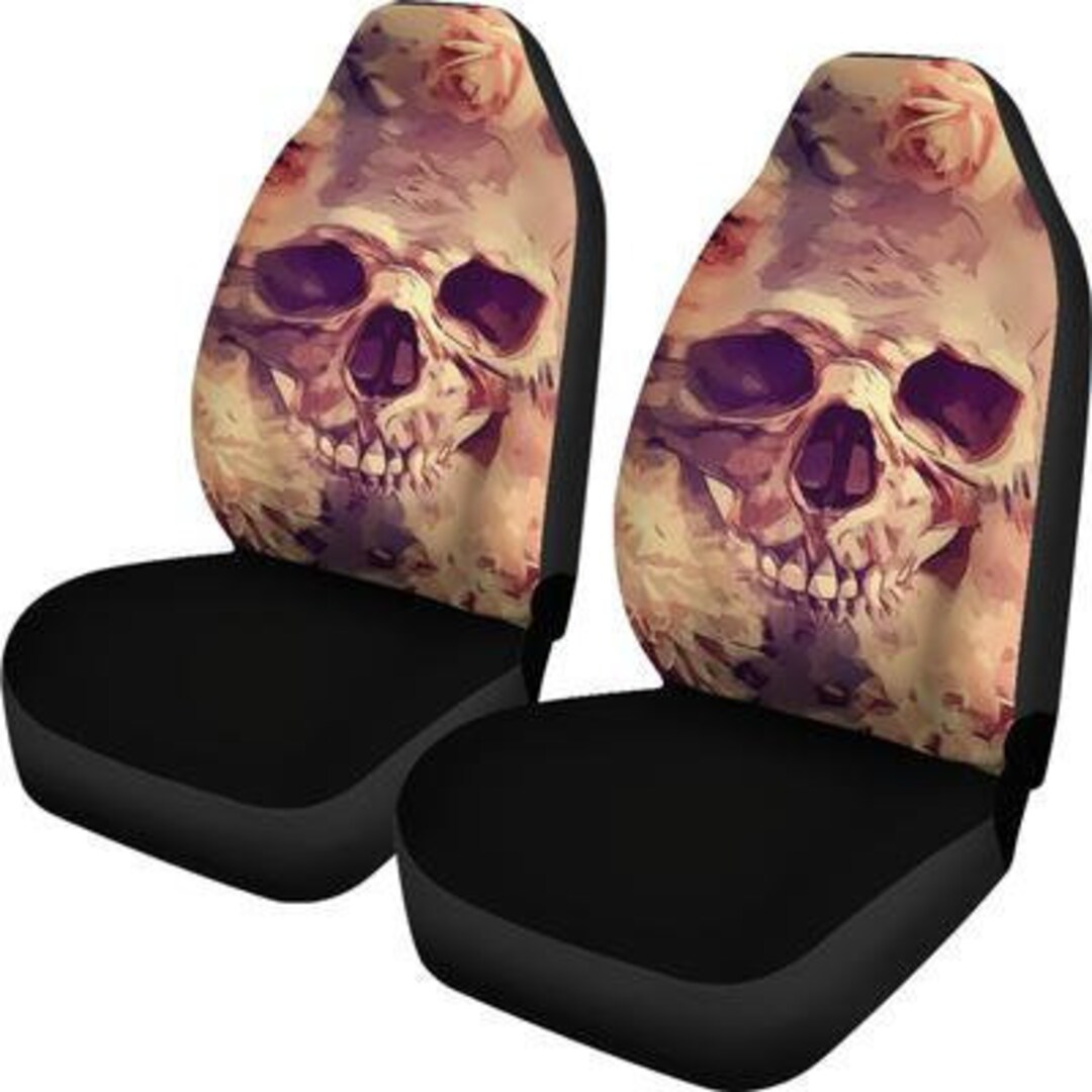 Skull Car Seat Covers set of 2 / Skull 2 Front Car Seat Etsy